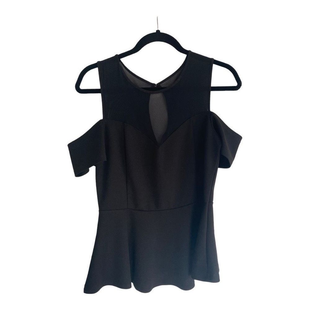 Suzy Shier Women's Off-Shoulder Sweatheart Mesh Neckline Blouse Size Medium